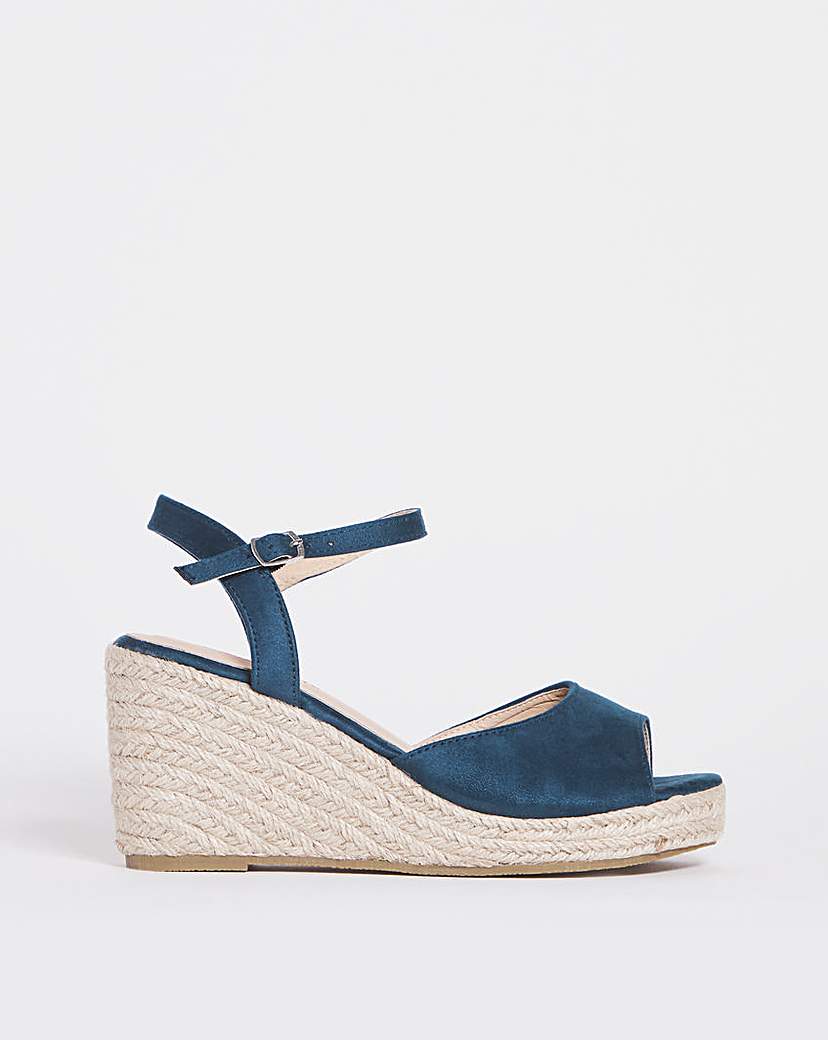 Peep Toe Espadrille EEE Fit