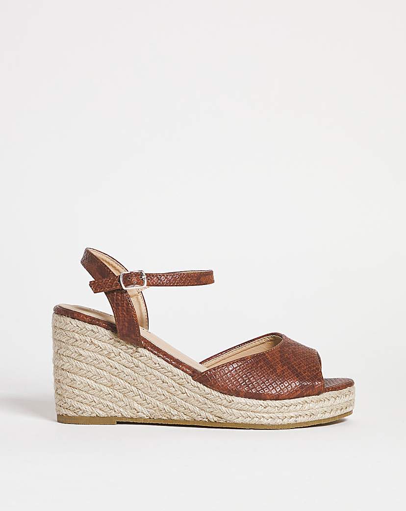 Peep Toe Espadrille E Fit - Snake