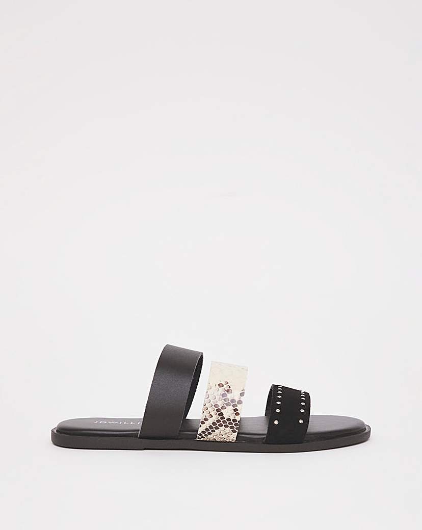 3 Strap Leather Mule Sandal EEE Fit