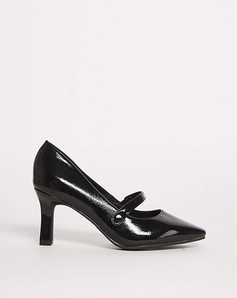 Button Detail Court Shoe EEE Fit