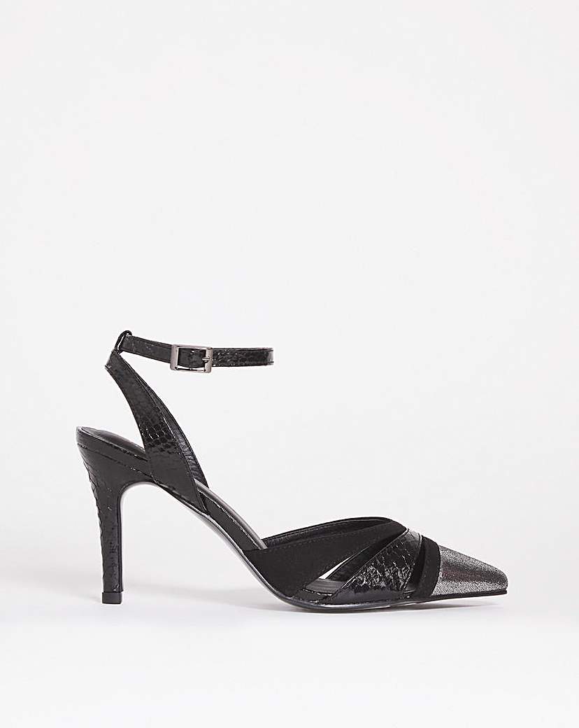 Black Metallic Heels JD Williams