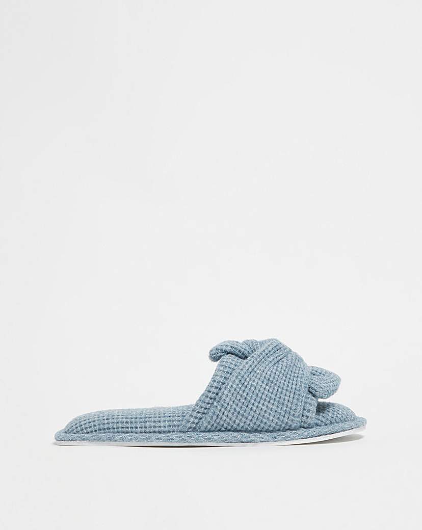 Waffle Bow Mule Slipper E Fit