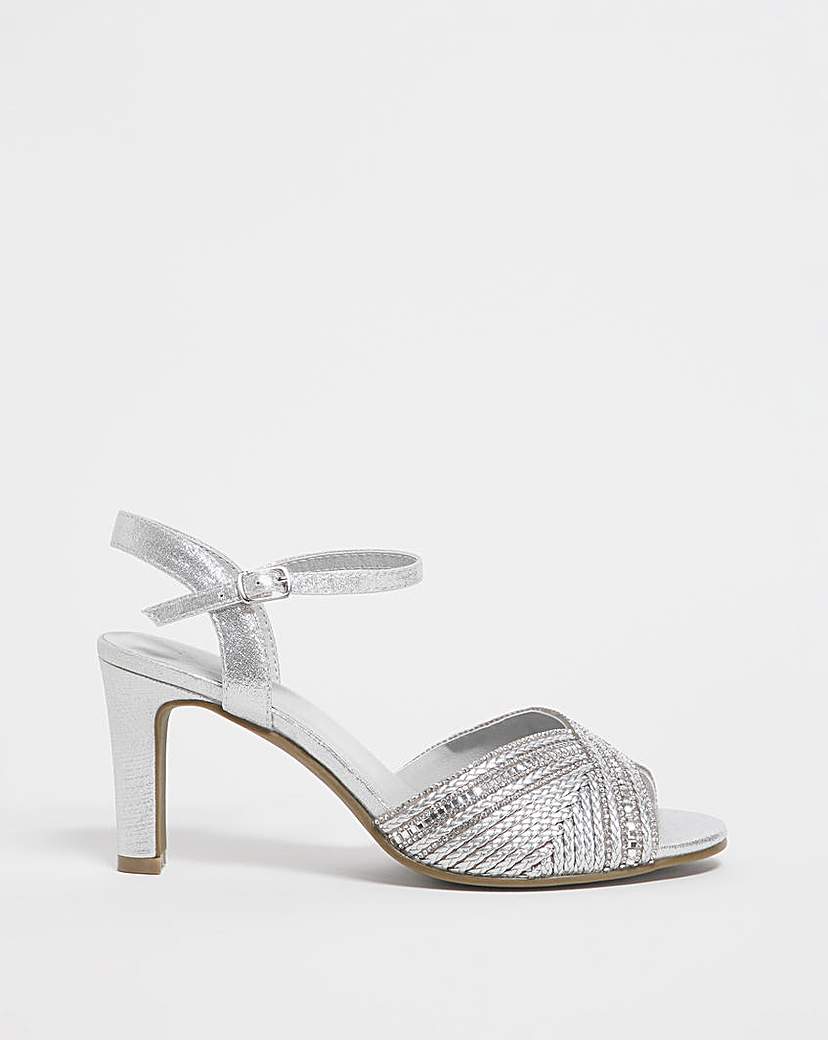 Joanna Hope Peep Toe Sandal E Fit - Silver