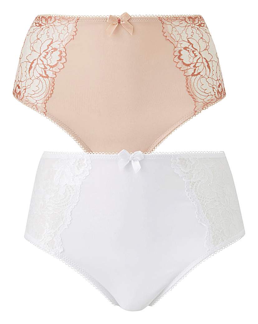 Image of 2Pack Ella Lace Blush/White Briefs