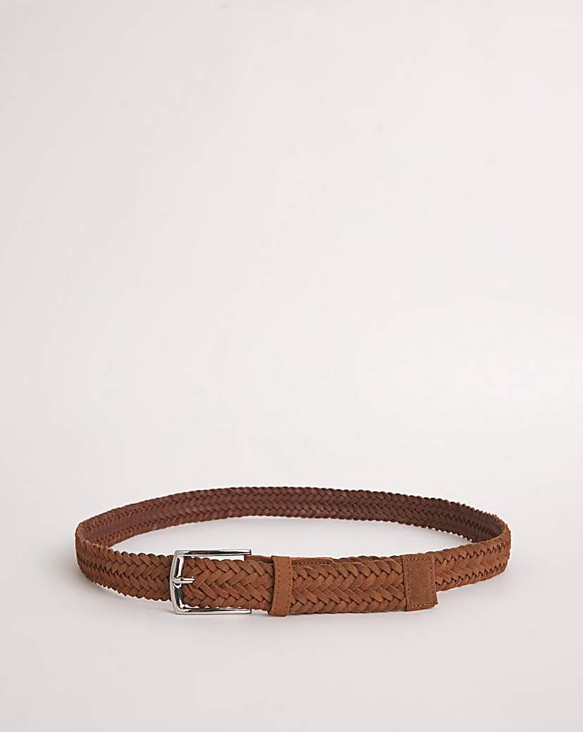 Real Suede Leather Plaited Belt