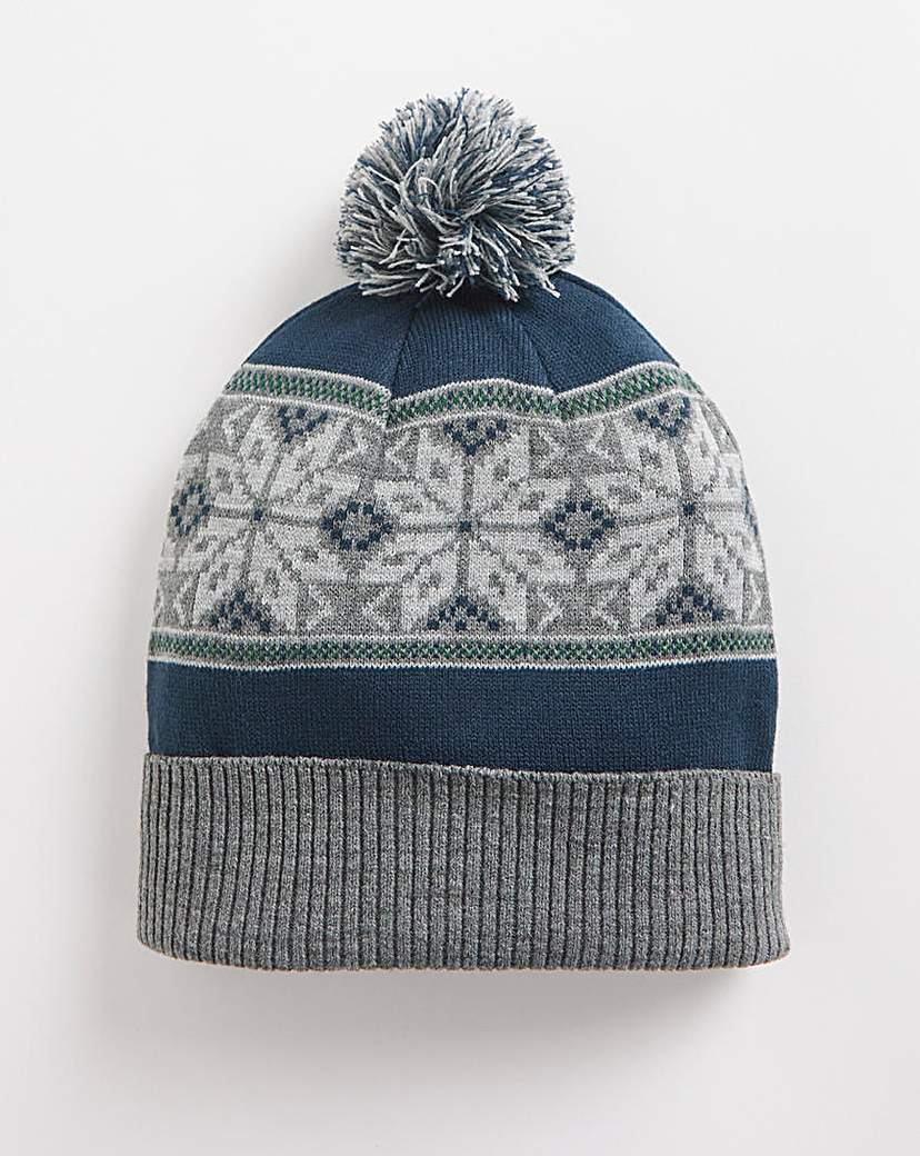 Mens Fairisle Bobble Hat