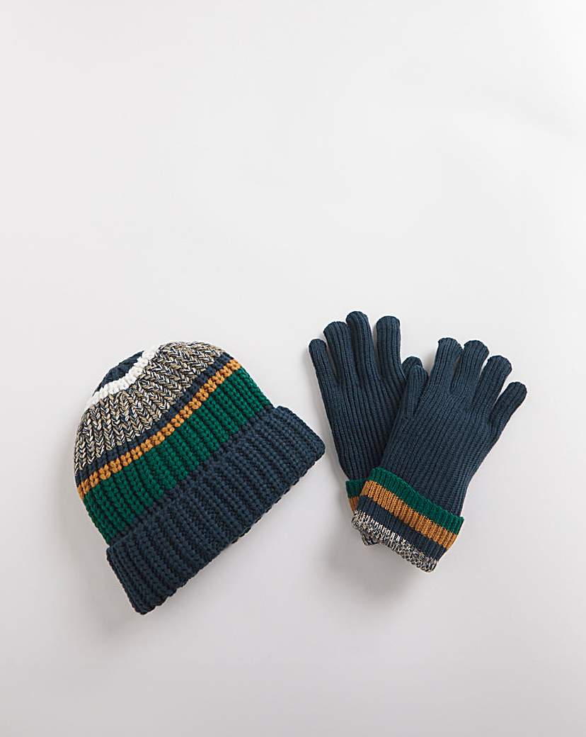 Knitted Hat and Gloves Set