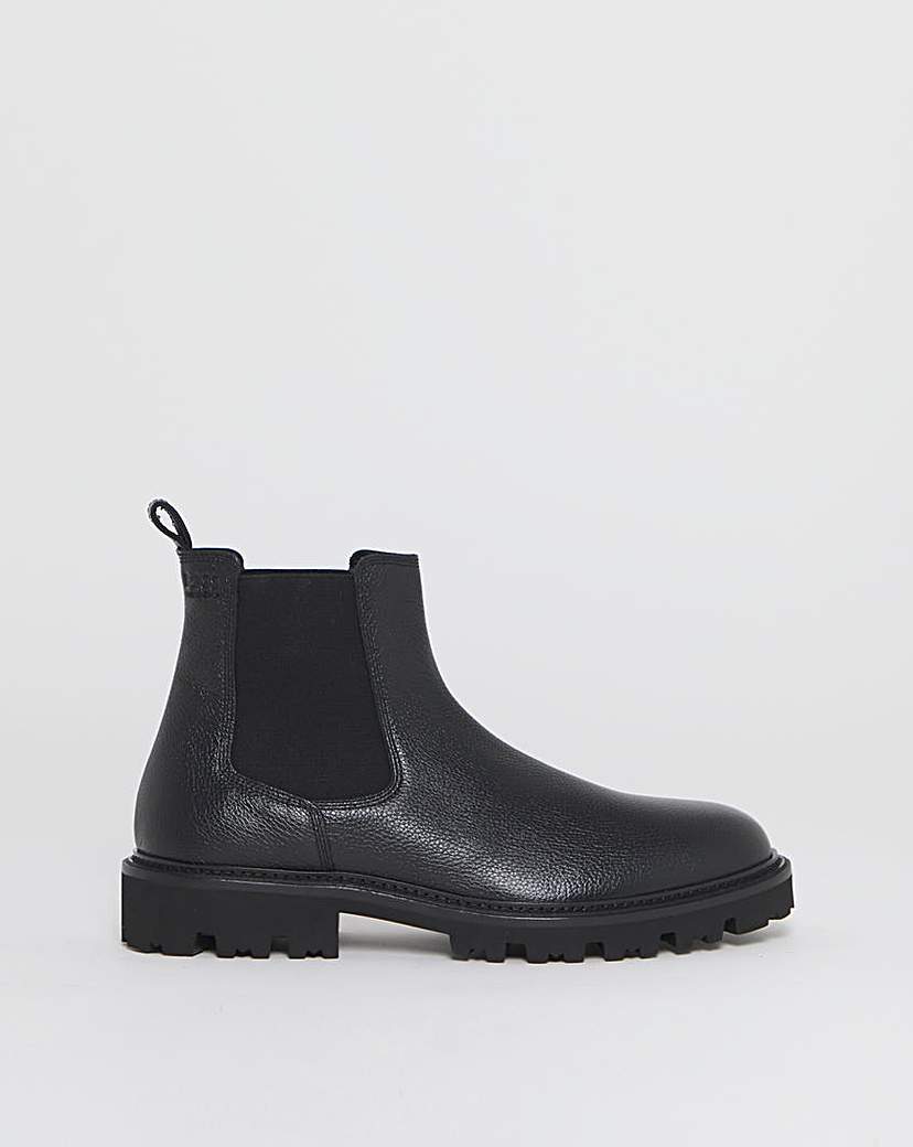 New In - BOSS Julyo Leather Chelsea Boot - Black