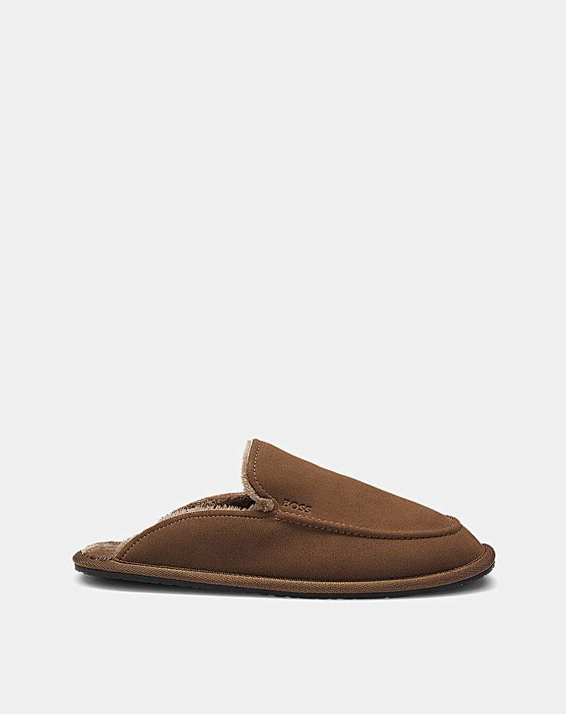 New In - BOSS Lined Muled Slipper - Dark Brown