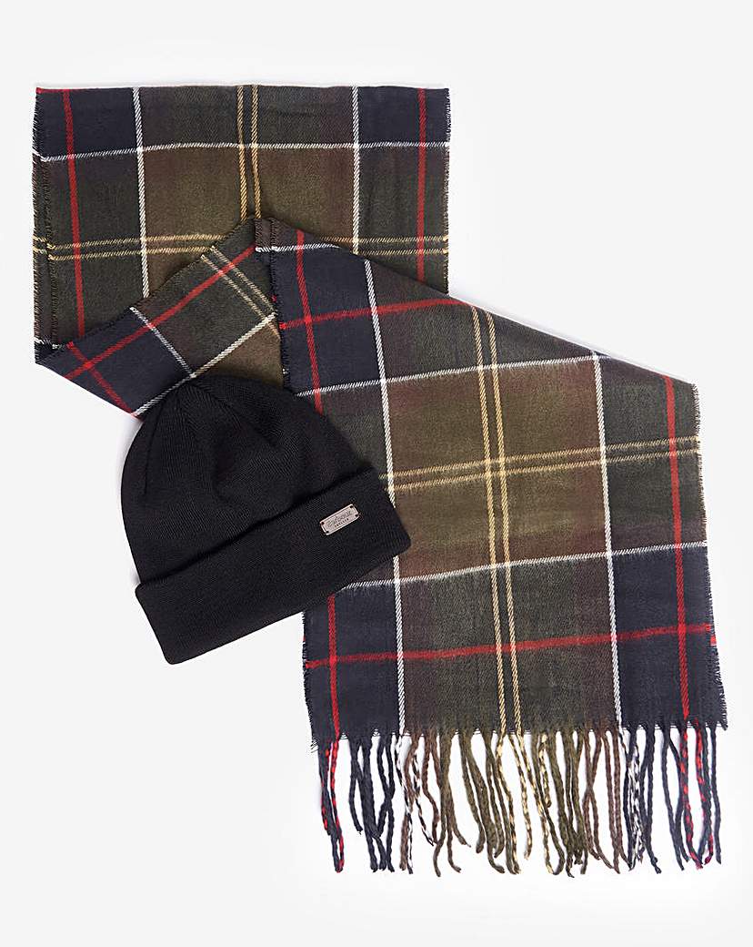 New In - Barbour Beanie & Scarf Gift Set - Tartan