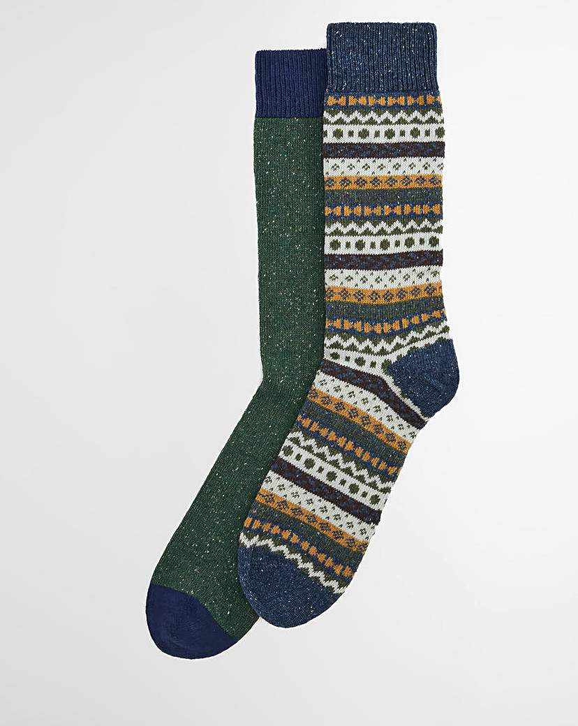 New In - Barbour Fair Isle Sock 2 Pack - Classic