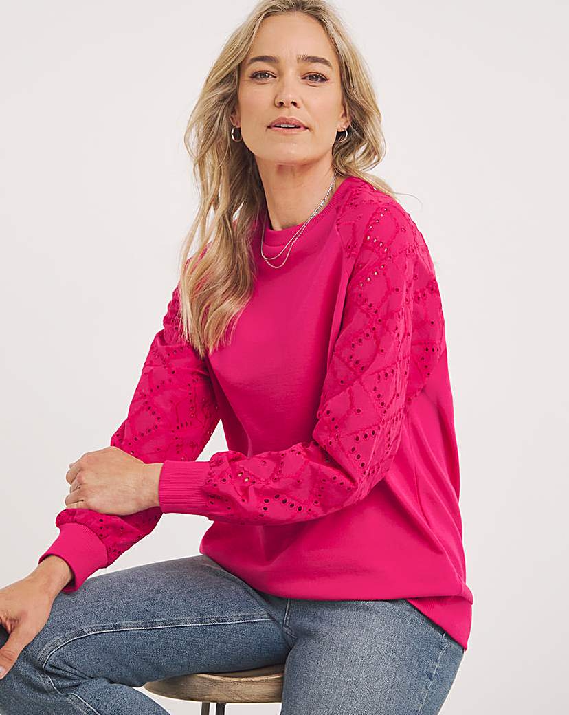 Broderie Sleeve Sweatshirt