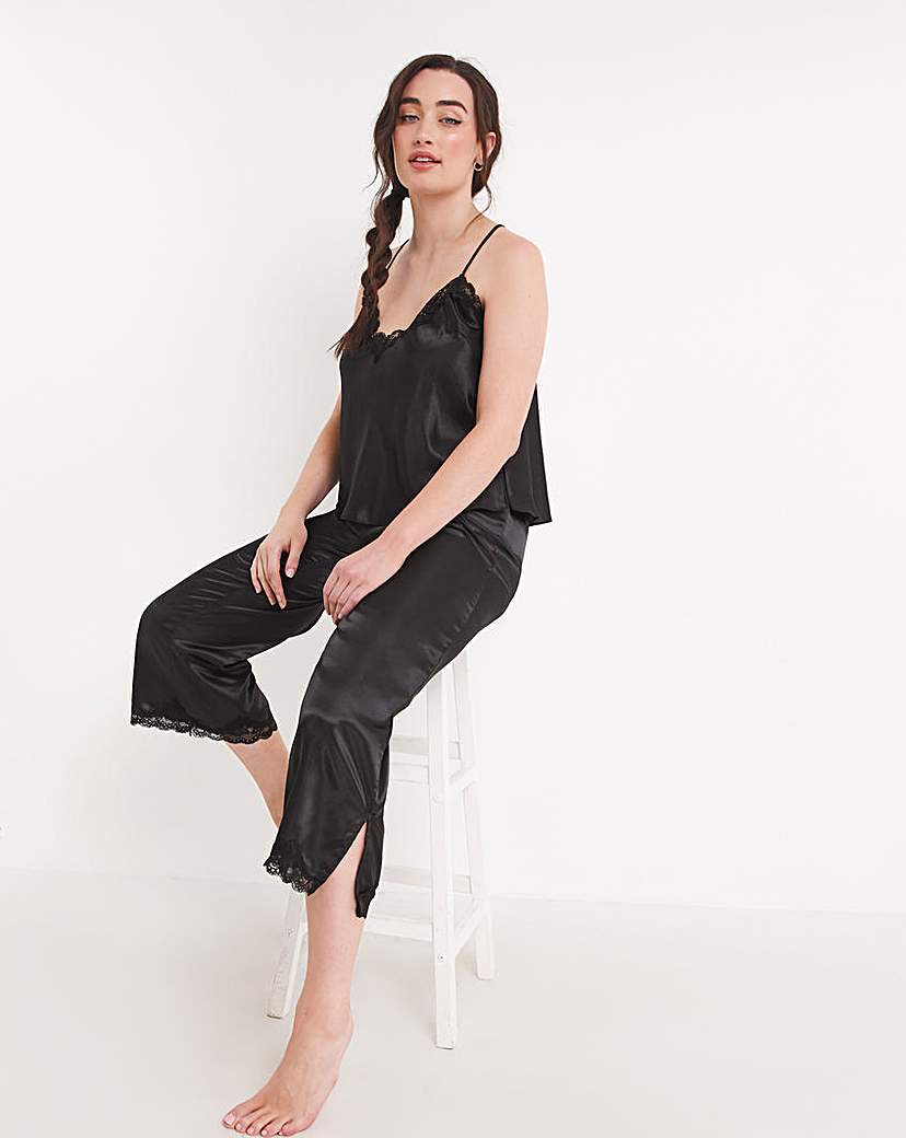 Boux Avenue Maisie Satin & Lace Cami Set - Black