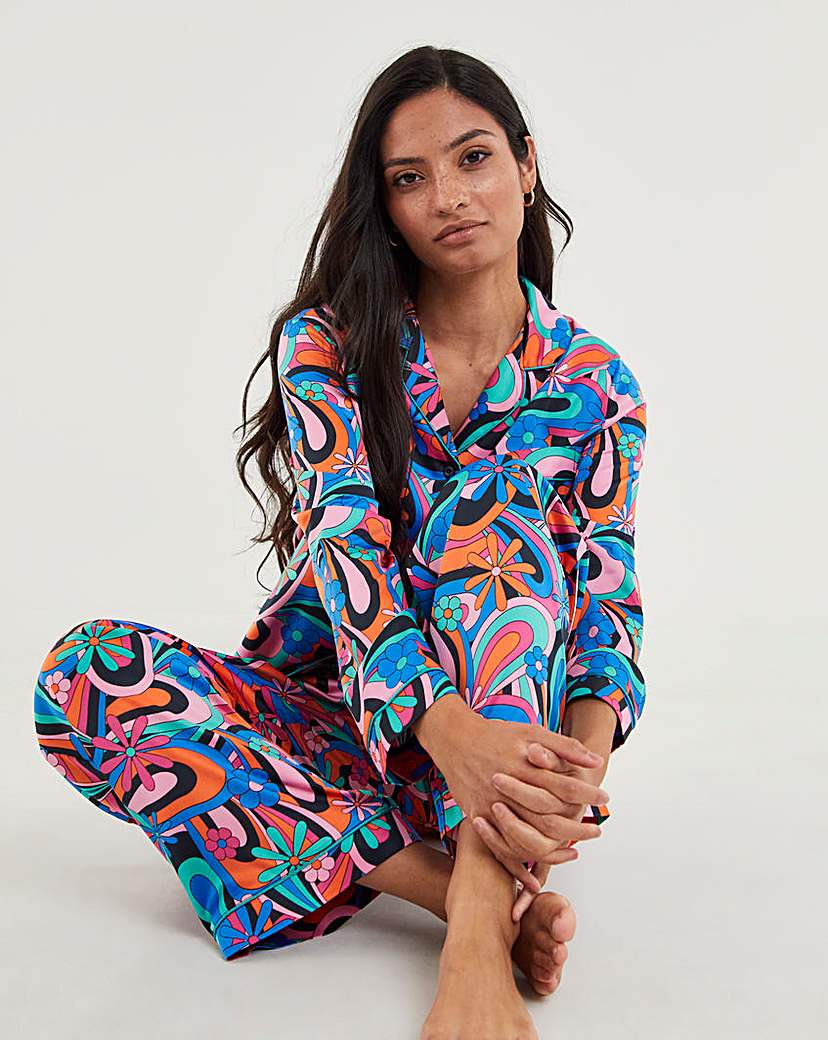 Chelsea Peers Satin Paisley Print PJ Set