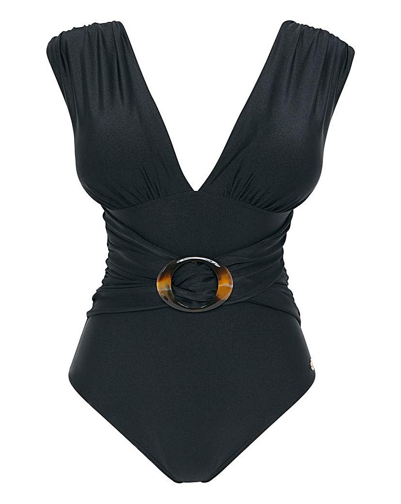 Joanna Hope Ruche Plunge Swimsuit