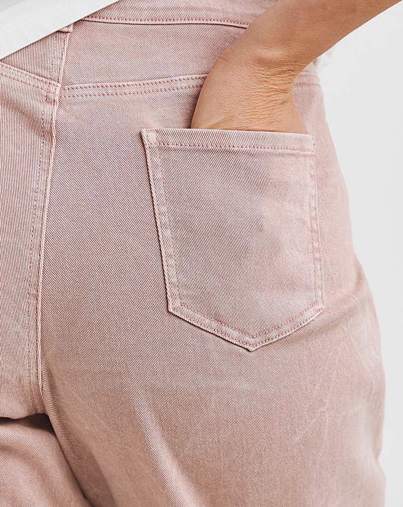 Salt Pink Cropped Barrel Jeans