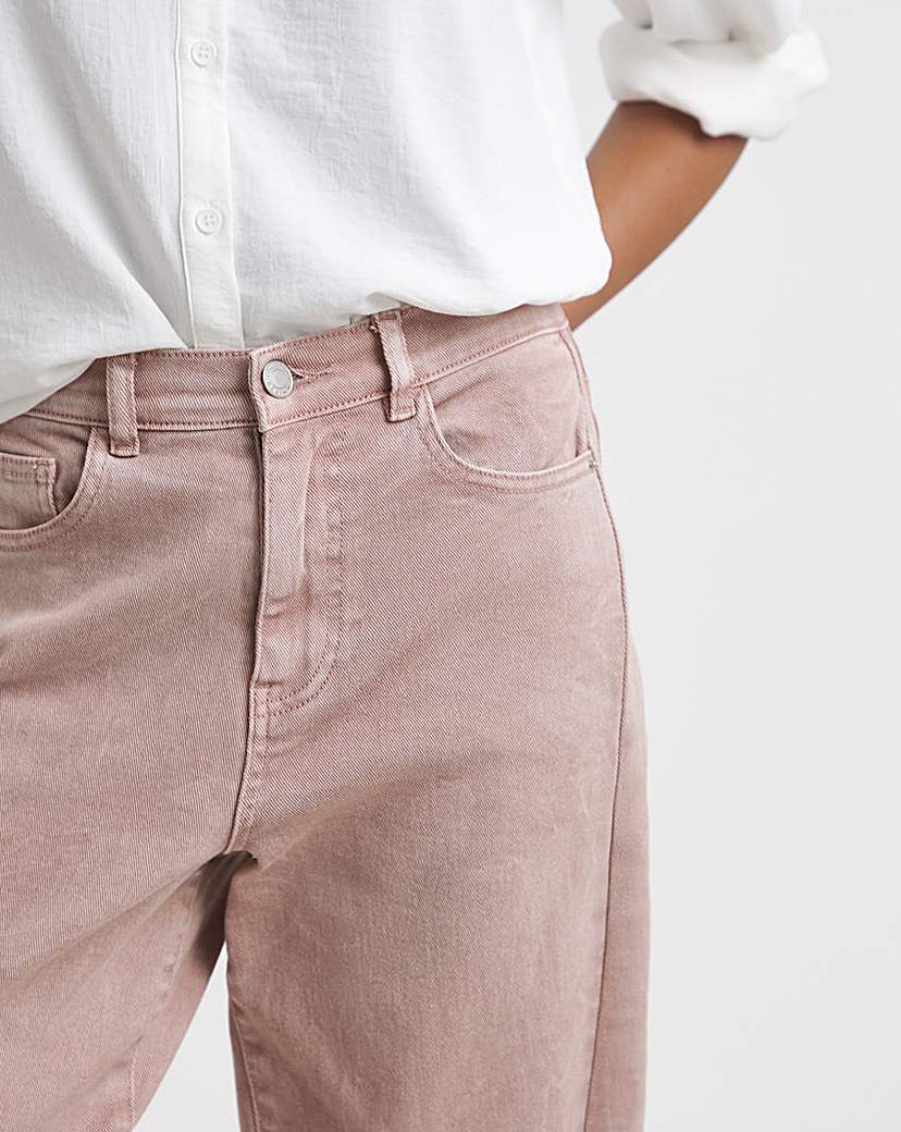 Salt Pink Cropped Barrel Jeans