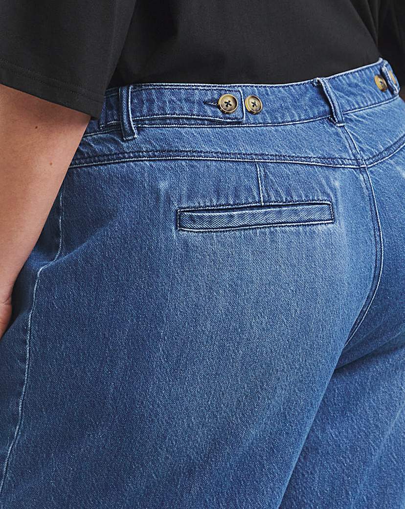 Drape Wide Leg Jeans- Authentic Mid Blue