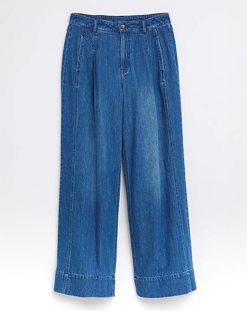 Drape Wide Leg Jeans- Authentic Mid Blue