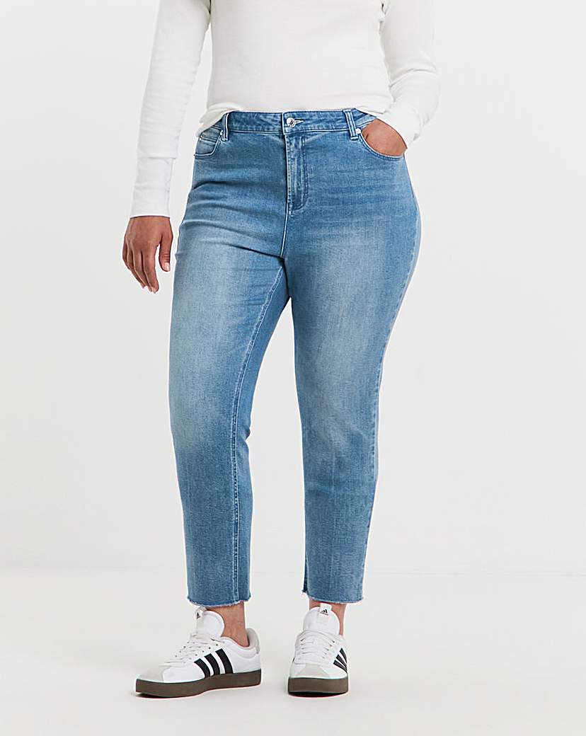 Mid Wash Authentic Ankle Grazer Jeans