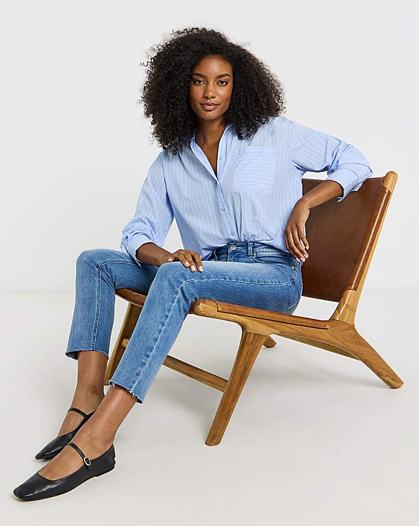 Mid Wash Authentic Ankle Grazer Jeans