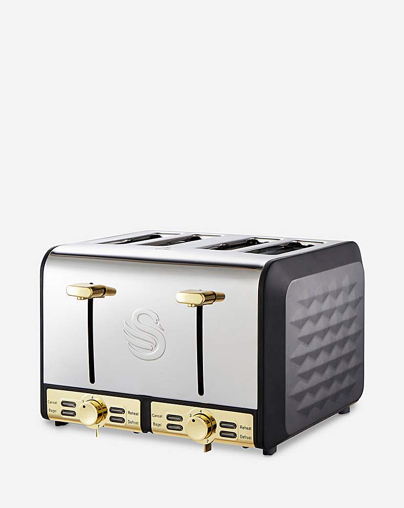 Image of Swan Gatsby 4 Slice Black Toaster