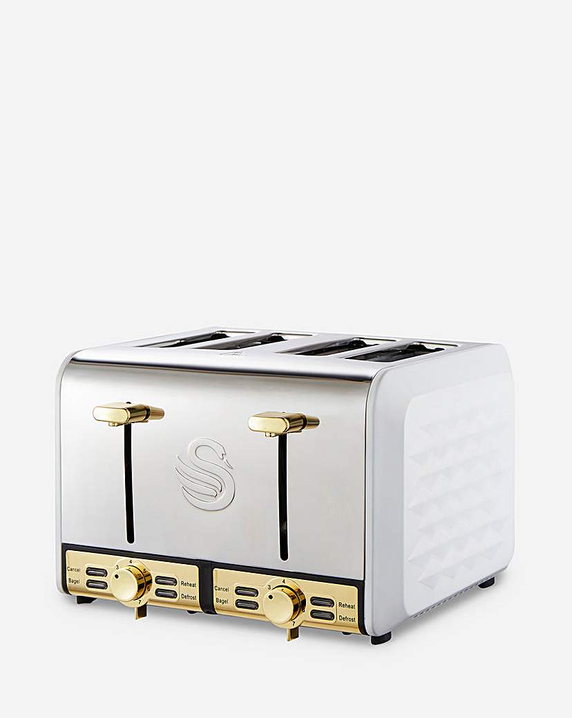 Image of Swan Gatsby 4 Slice White Toaster