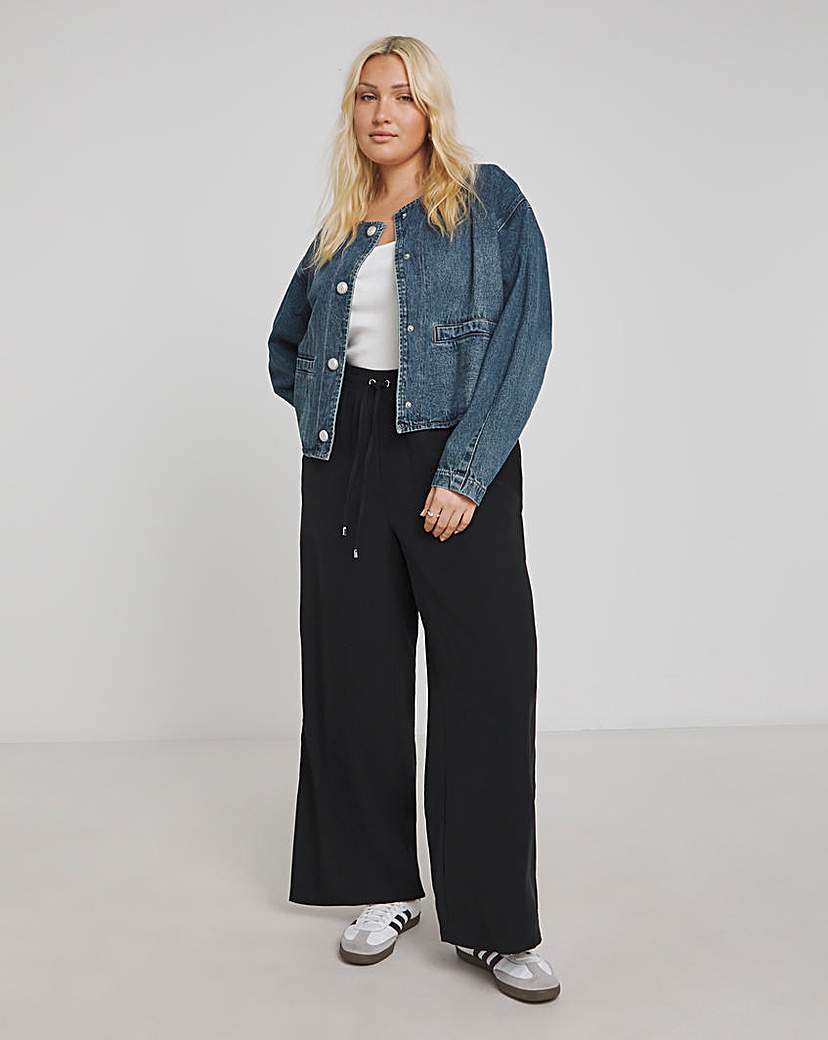 Indigo Collarless Denim Jacket