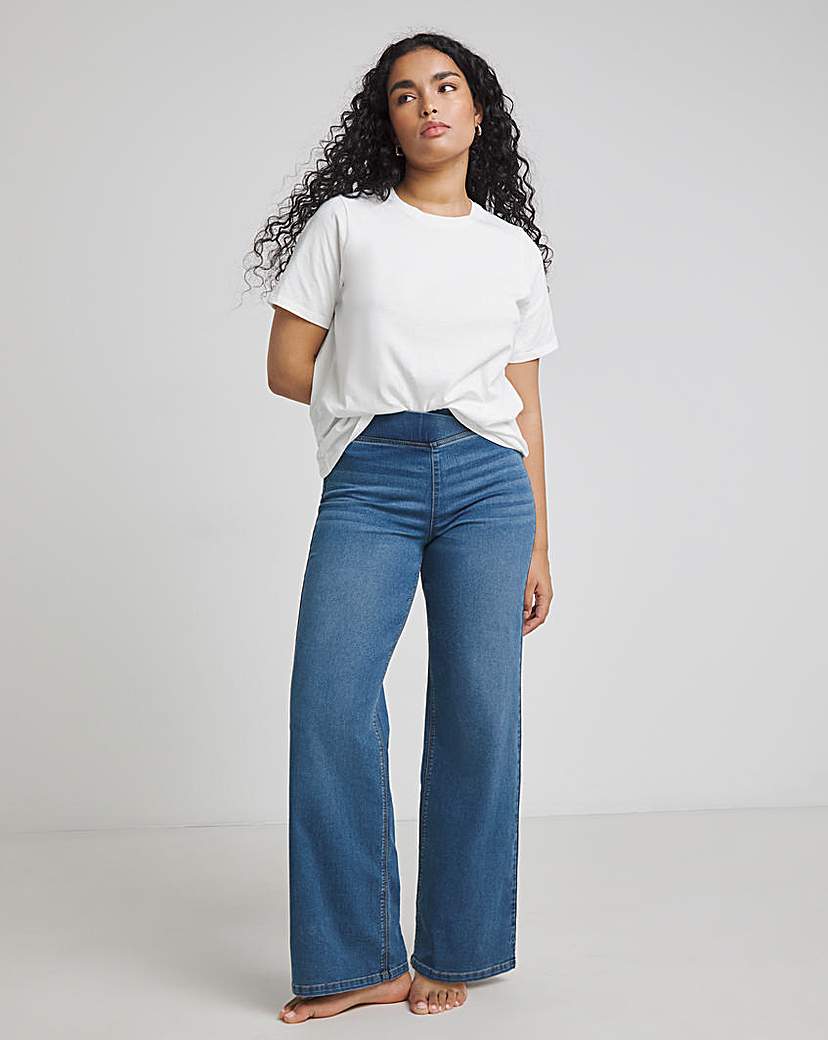 Mid Blue Wide Leg Weekender Jeggings