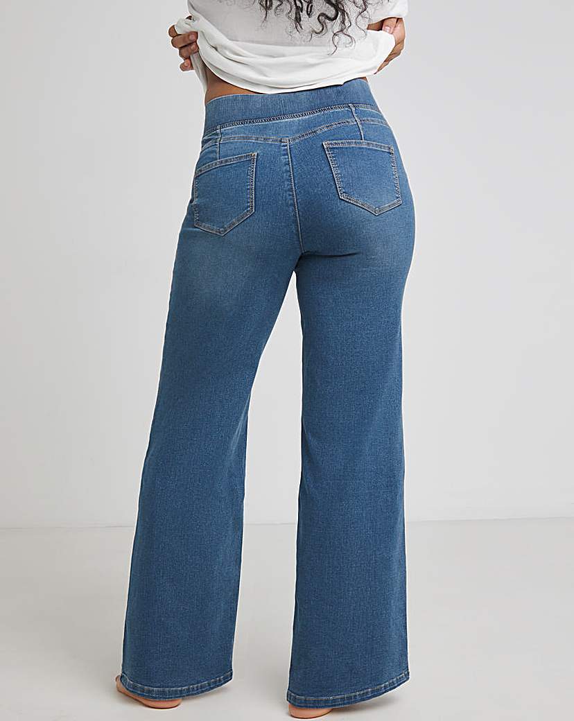 Mid Blue Wide Leg Weekender Jeggings