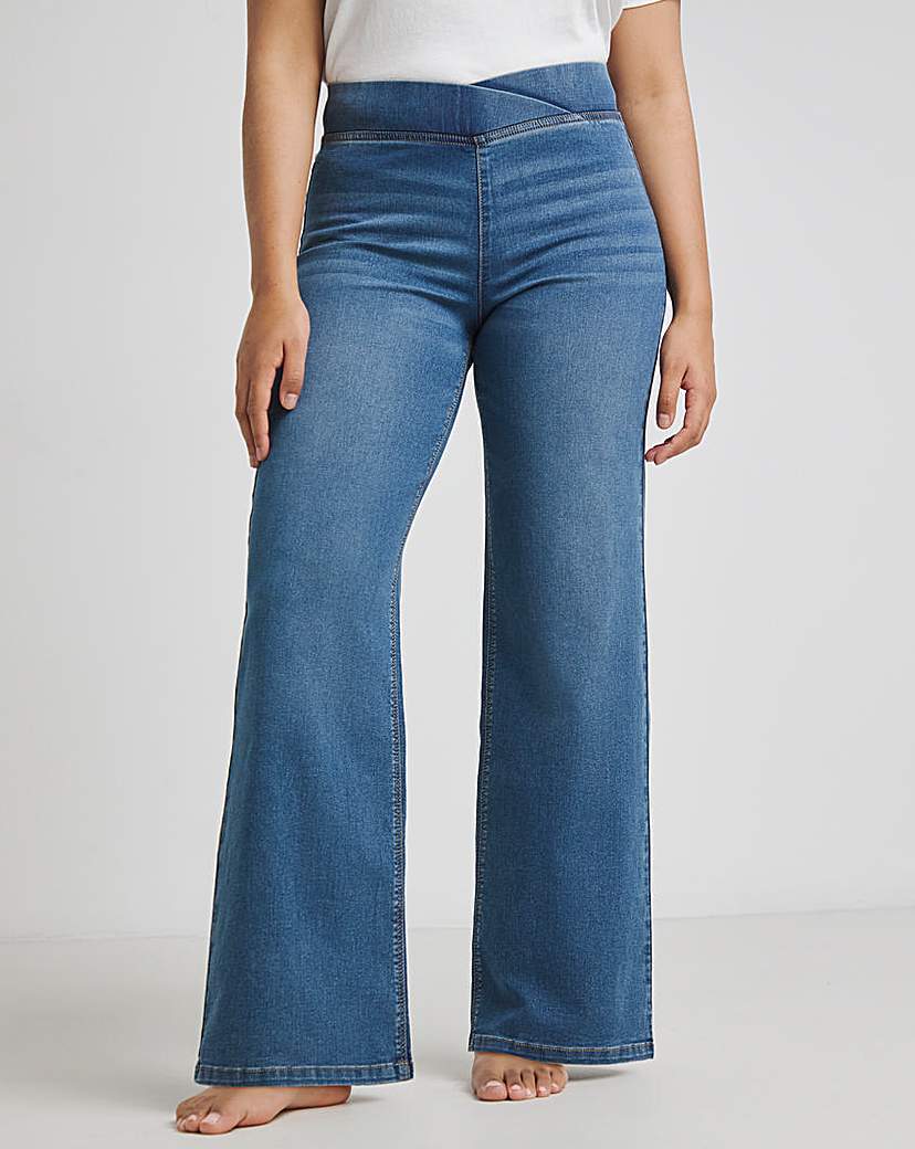 Mid Blue Wide Leg Weekender Jeggings