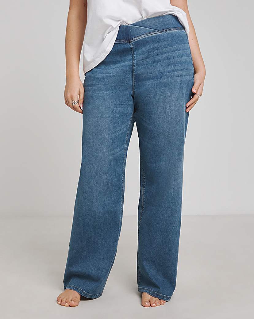 Mid Blue Wide Leg Weekender Jeggings