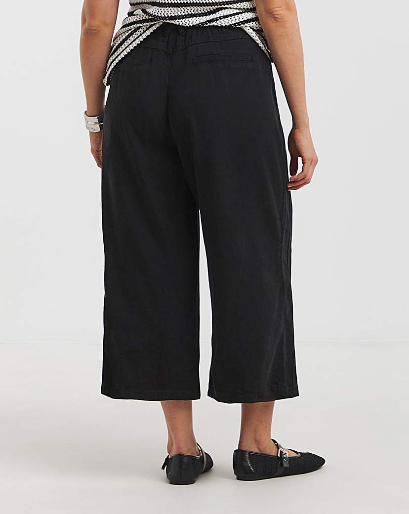 Black Crop Wide Leg Jeans