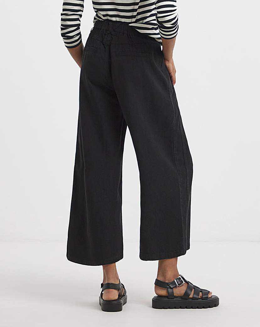 Black Crop Wide Leg Jeans