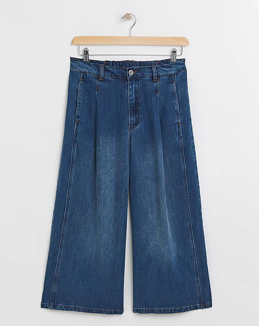 Indigo Crop Wide Leg Jeans