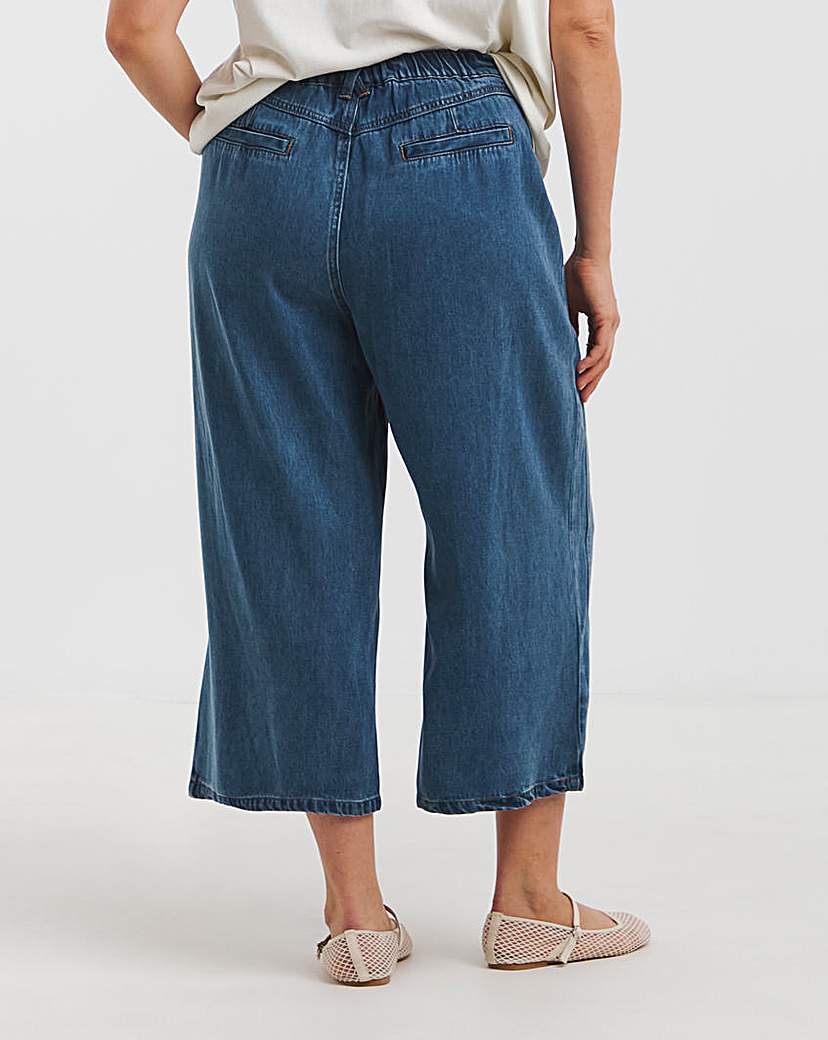 Indigo Crop Wide Leg Jeans