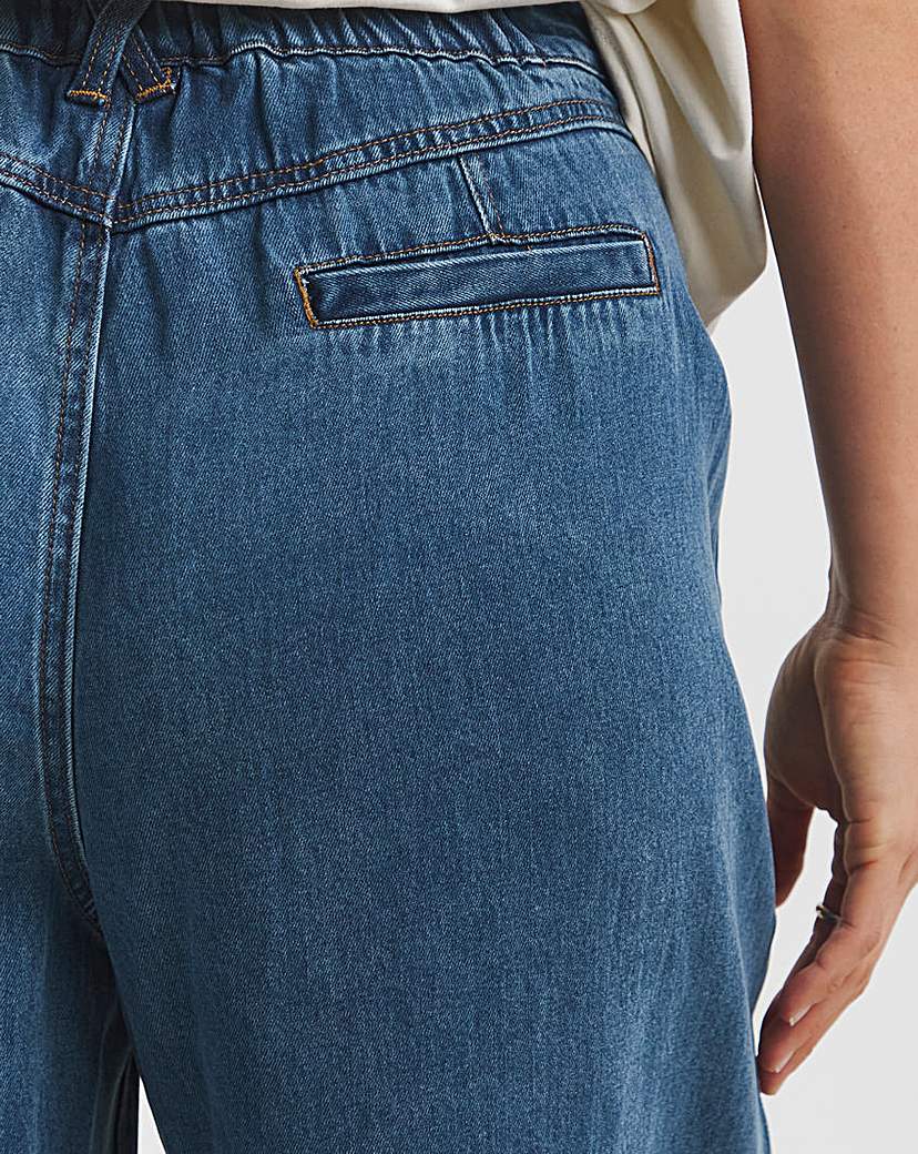 Indigo Crop Wide Leg Jeans