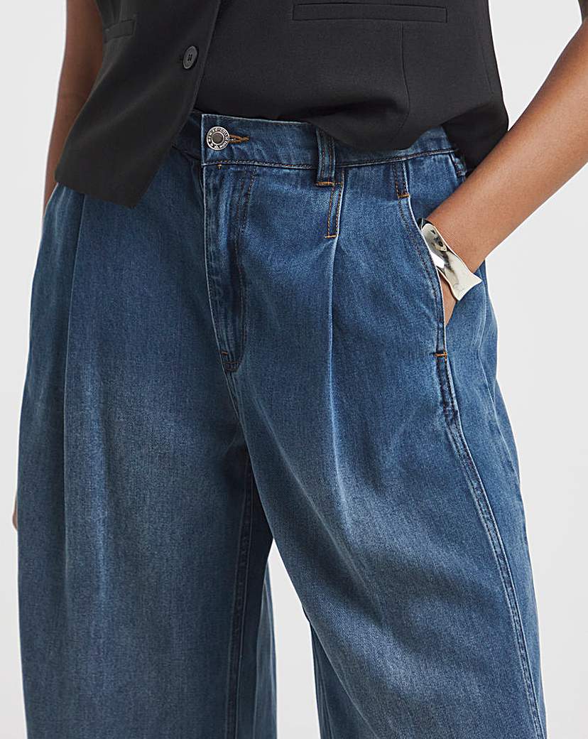 Indigo Crop Wide Leg Jeans