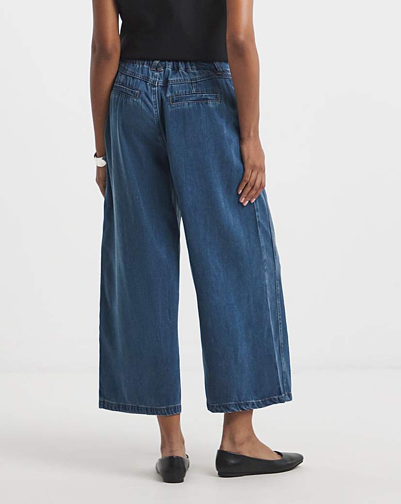 Indigo Crop Wide Leg Jeans