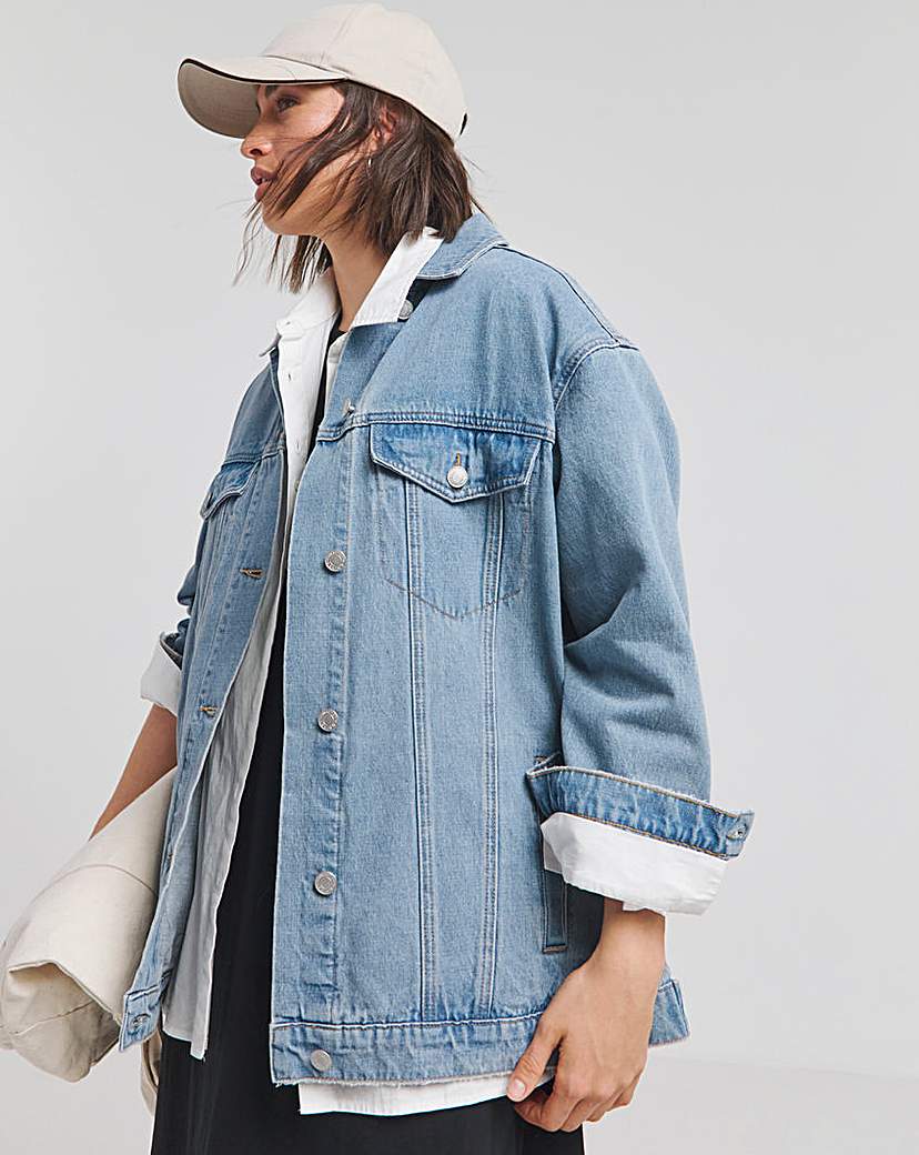 Light Wash Lemon Graphic Denim Jacket
