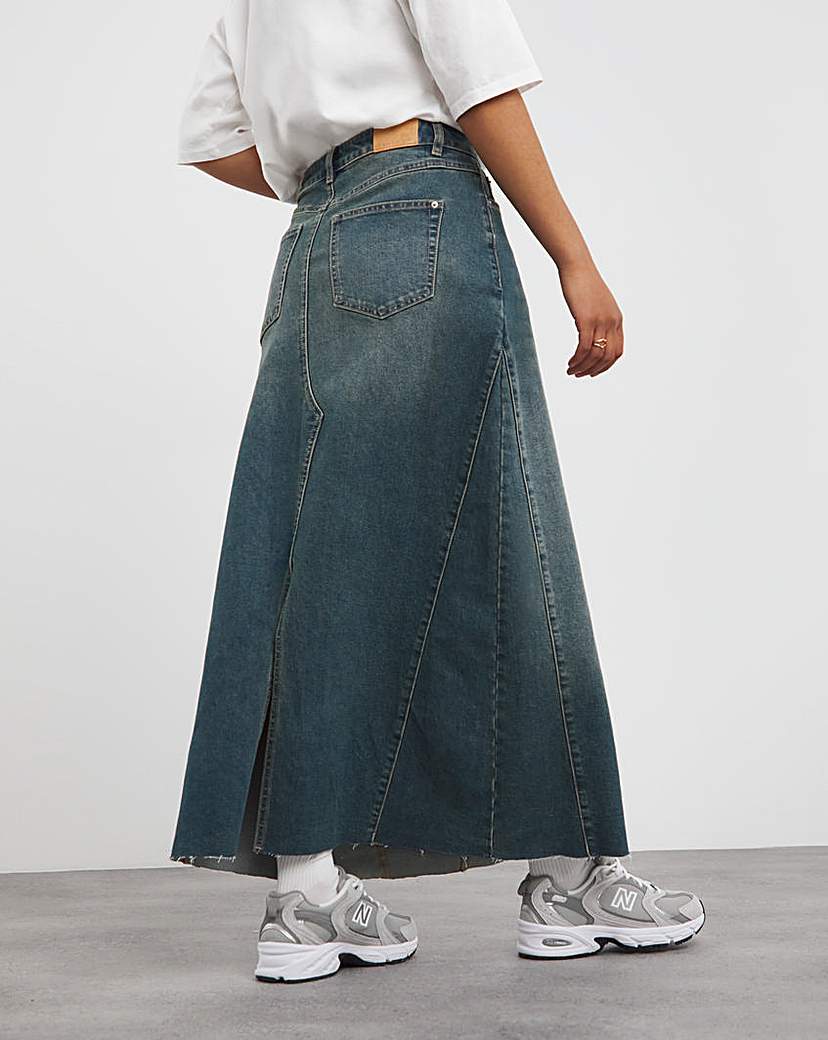 Green Cast Full Maxi Skirt