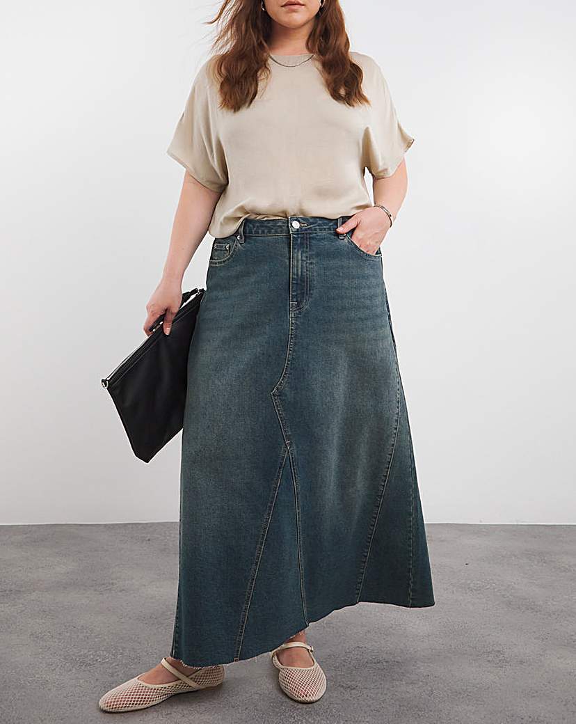 Green Cast Full Maxi Skirt