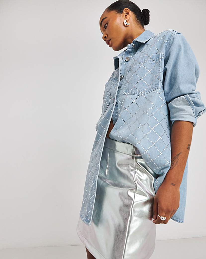 Diamante Shacket Co-Ord