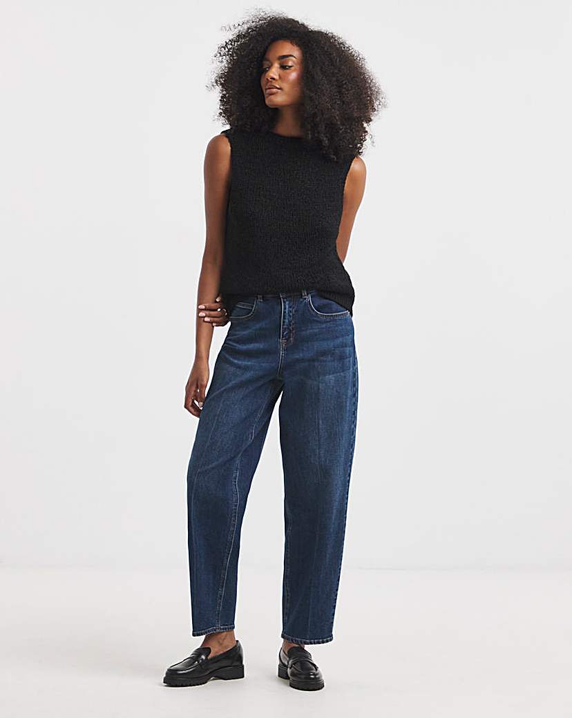 Mid Wash Barrel Jean