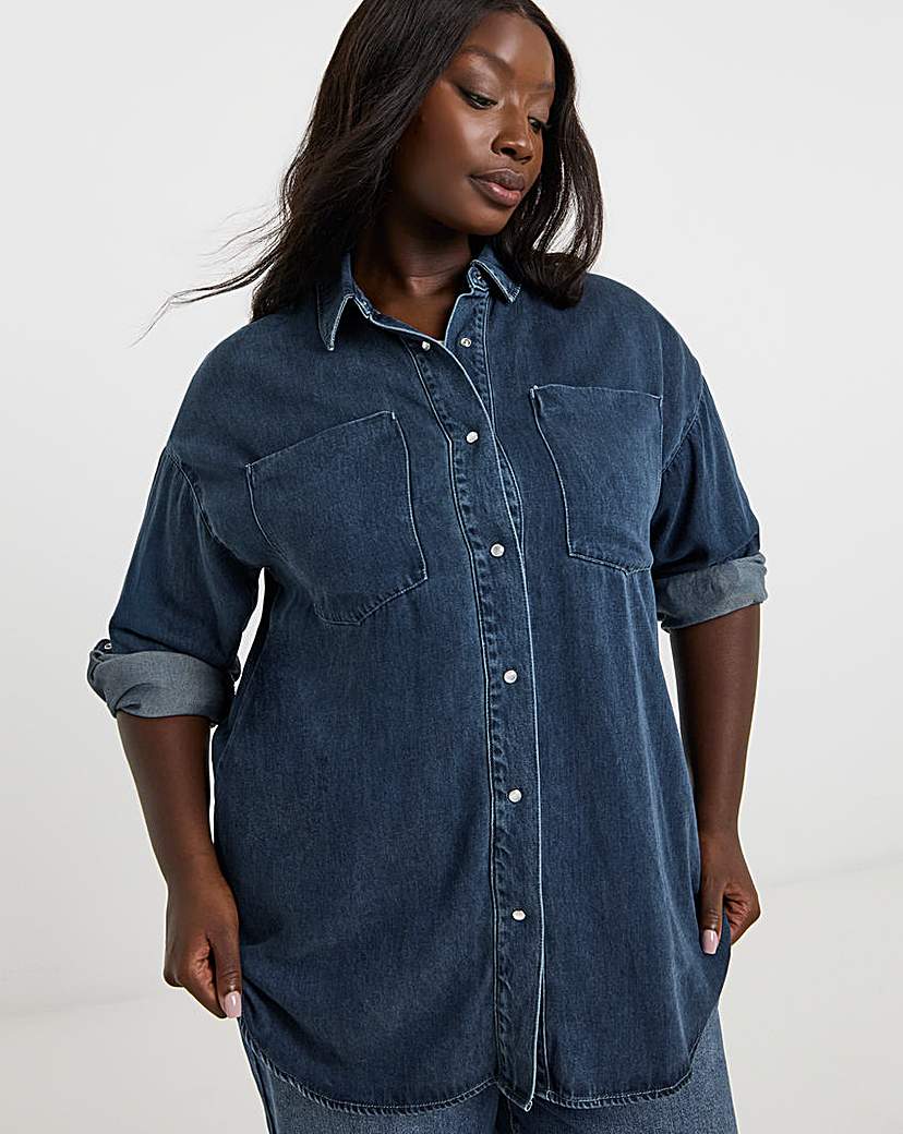 New In - SBE Indigo Oversized Shirt Tencel TM