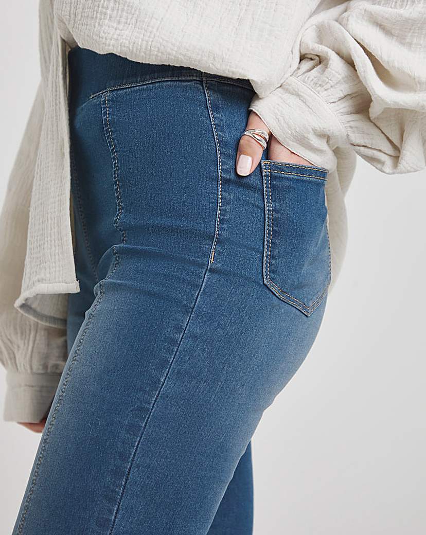 Mid Blue Seamed Skinny Jeggings