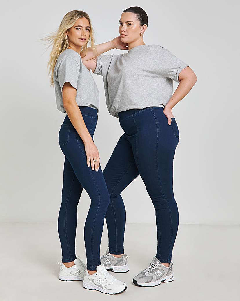 Indigo Seamed Skinny Jeggings