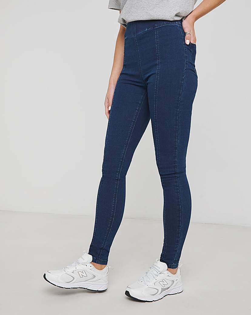 Indigo Seamed Skinny Jeggings