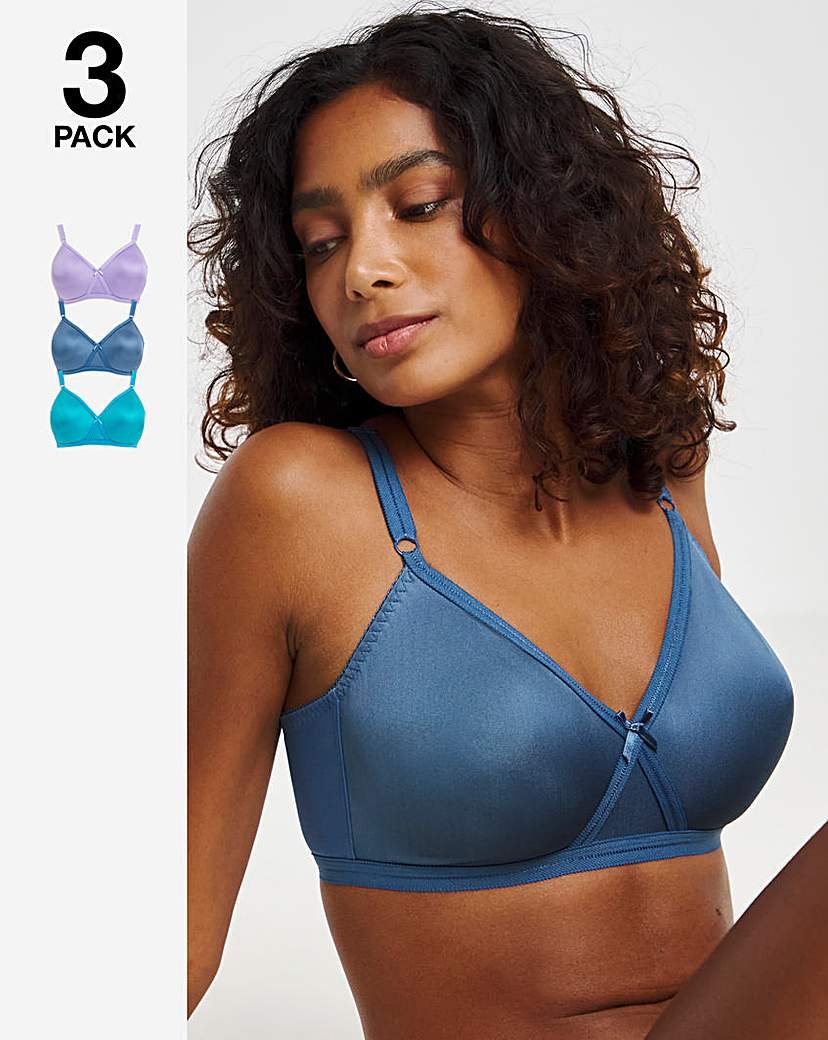 3 Pack Claire Full Cup Non Wired Bras