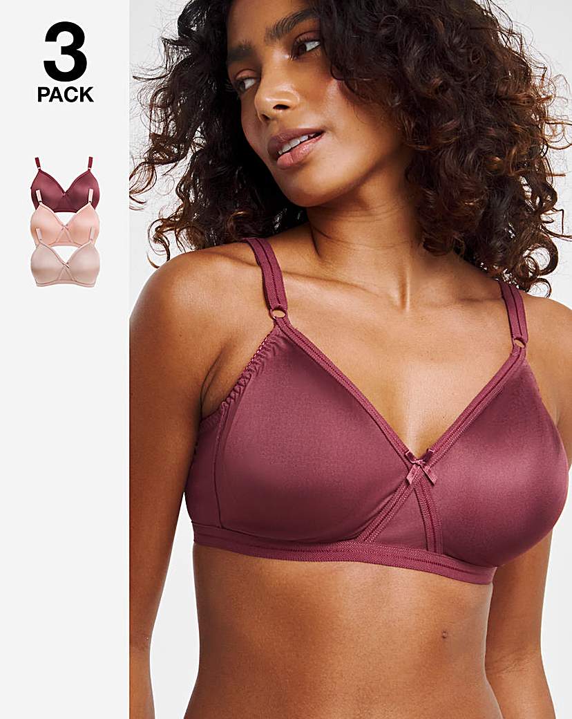 3 Pack Claire Full Cup Non Wired Bras